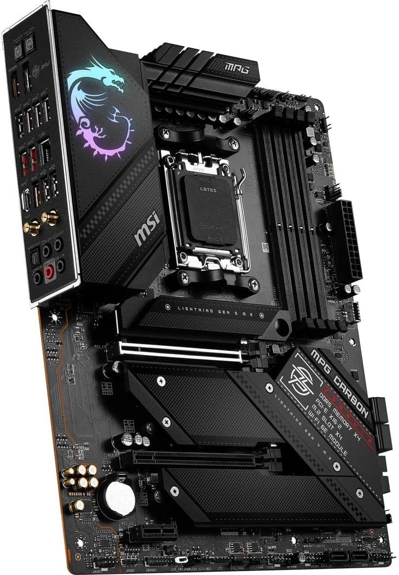 MSI MPG B650 Carbon WiFi Gaming Motherboard (AMD AM5, ATX, DDR5, PCIe 4.0, M.2, SATA 6Gb/s, USB 3.2 Gen 2, HDMI/DP, Wi-Fi 6E, AMD Ryzen 7000 Series Desktop Processors) - Image 5